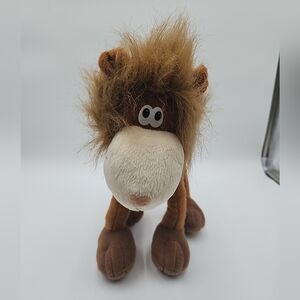 Vintage T.L. Toys Plush stuffed animal lion bendable posable standing 80's 15"